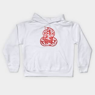 Chinese Zodiac ver.2 Dog in Red Kids Hoodie